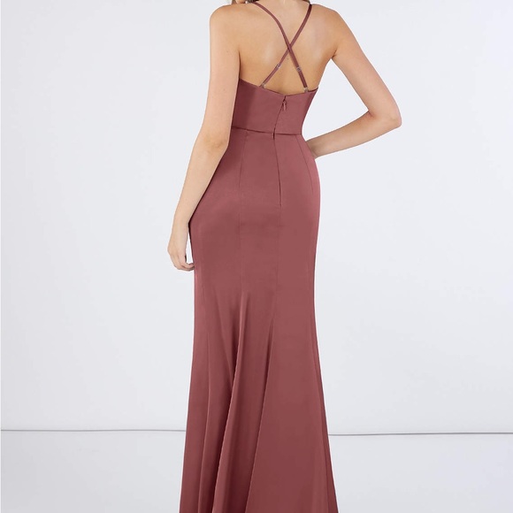 Azazie Marzia Stretch Satin Dress in Amethyst - Picture 3 of 5